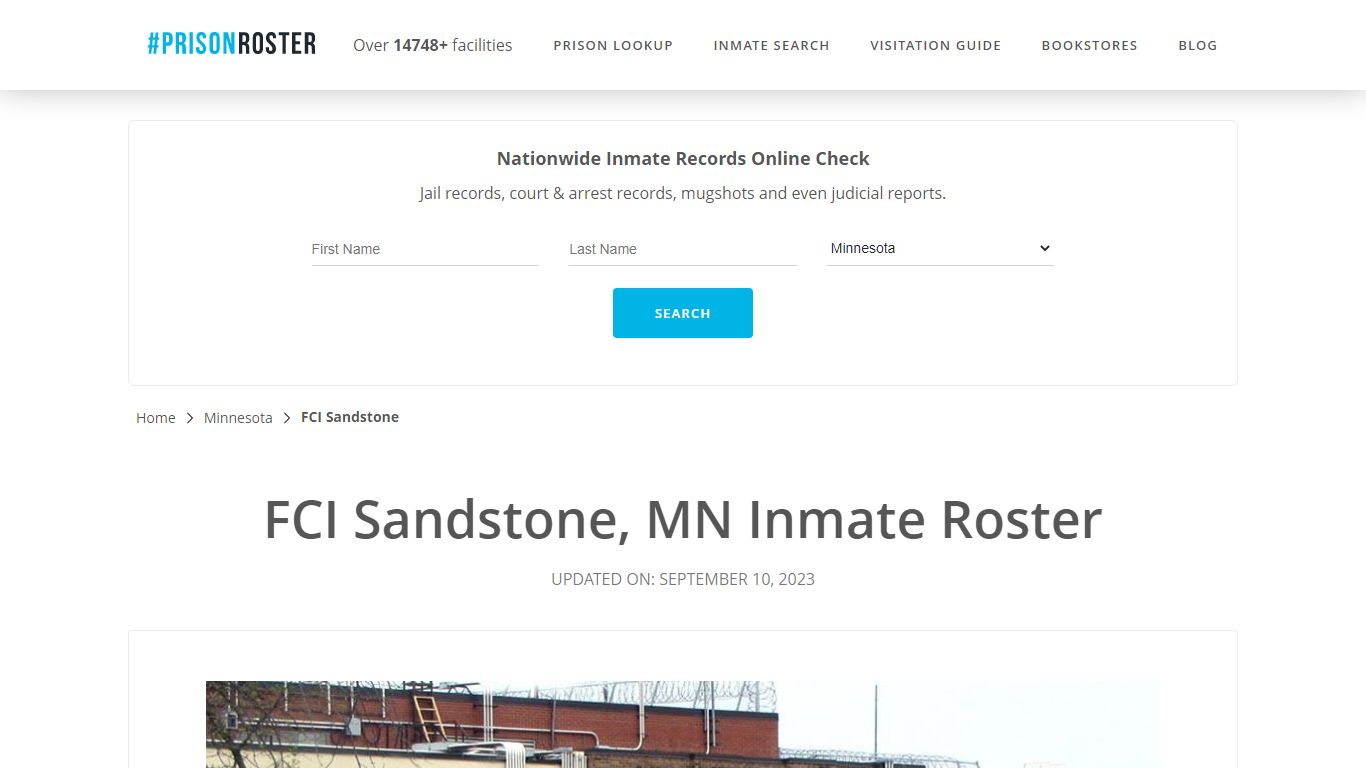 FCI Sandstone, MN Inmate Roster - Prisonroster