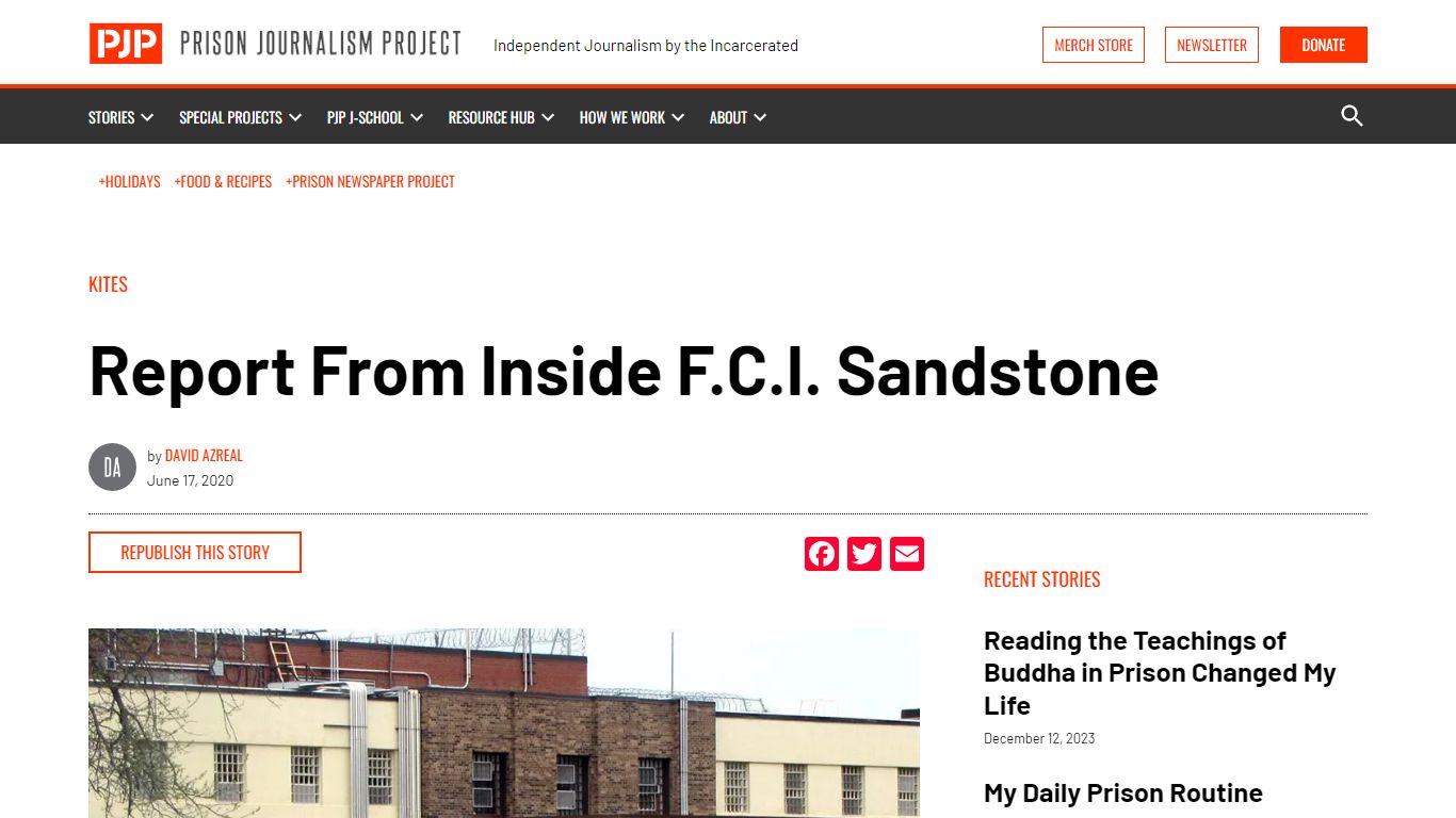 Report From Inside F.C.I. Sandstone - Prison Journalism Project